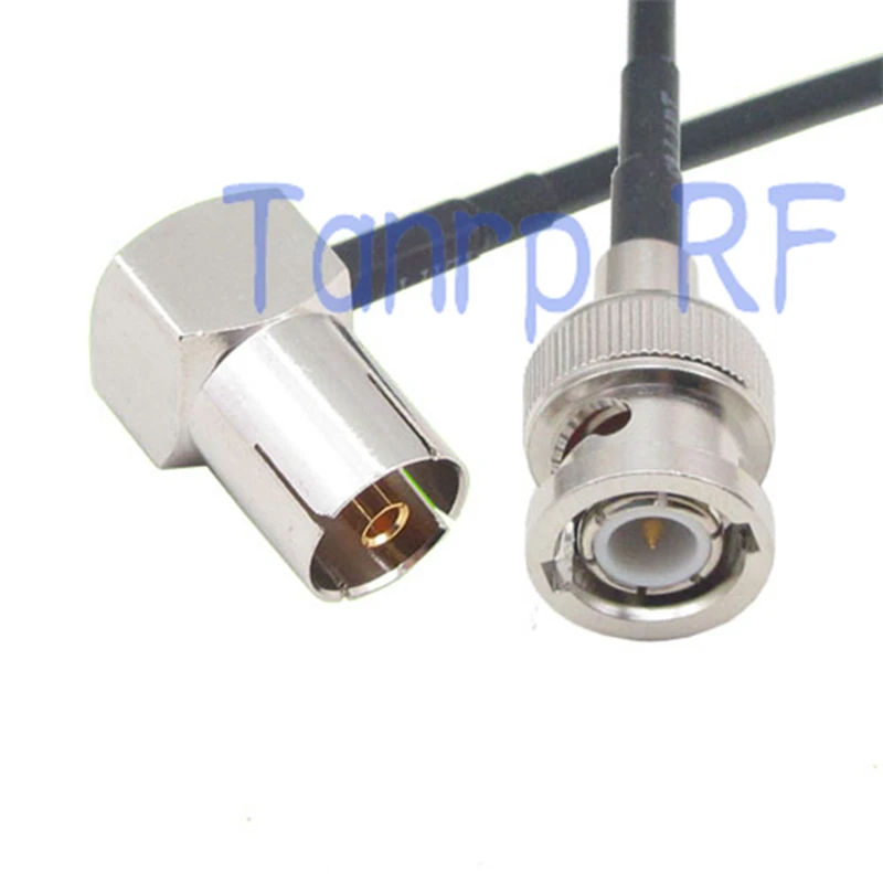 

10pcs 6in TV female jack right angle to BNC male plug RF connector adapter 15CM Pigtail coaxial jumper RG174 extension cable