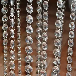 ( 10 Meters ) 33FT /lot (340g) 14mm Clear Acrylic Crystal Beaded Garlands Chandelier Hanging For Wedding Party Decoration