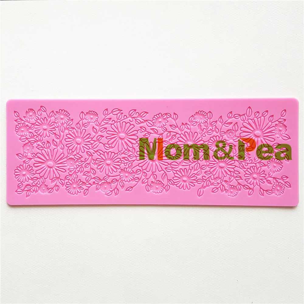 Mom&Pea GX235 Flower Silicone Lace Mold Cake Decoration Fondant Cake 3D Mold Food Grade Silicone Mould