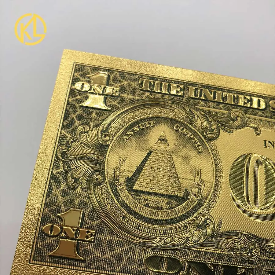 5 pcs/lot American 1 Dollar 24k Gold Plated United States Bill Note with With COA Frame
