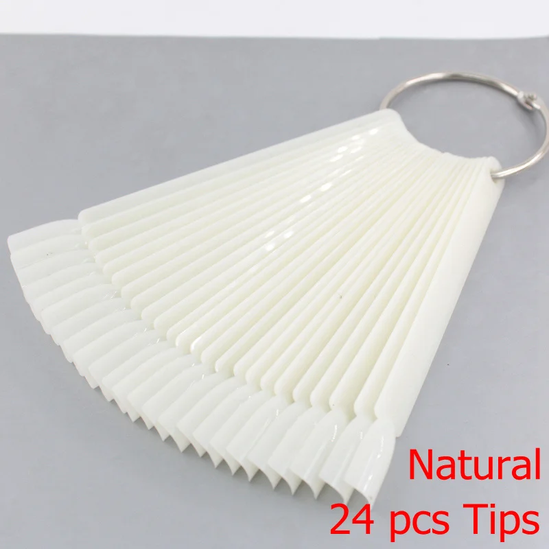 Falsche Nagelspitzen-Fan Nature Clear Black 12/24/32/50 Stück/Set Finger Full Card Nail Art Display Übungspolitur alles für Maniküre
