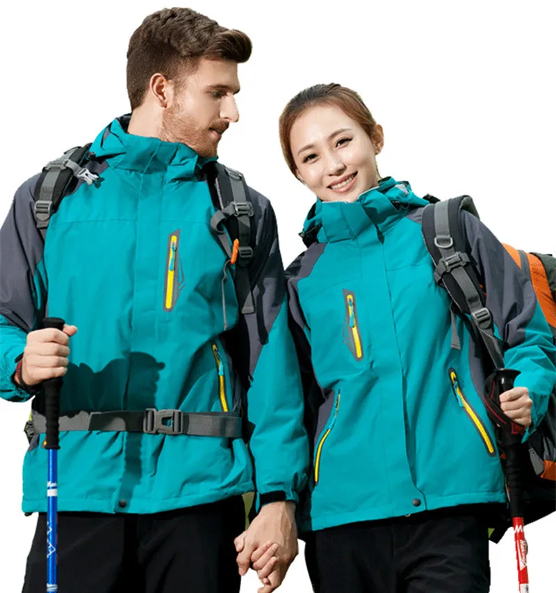 

3 In 1 Windproof Waterproof Climbing Clothing Winter Thick Warm Two-Piece Set Men Women Coat Camping Hiking Trekking Jackets