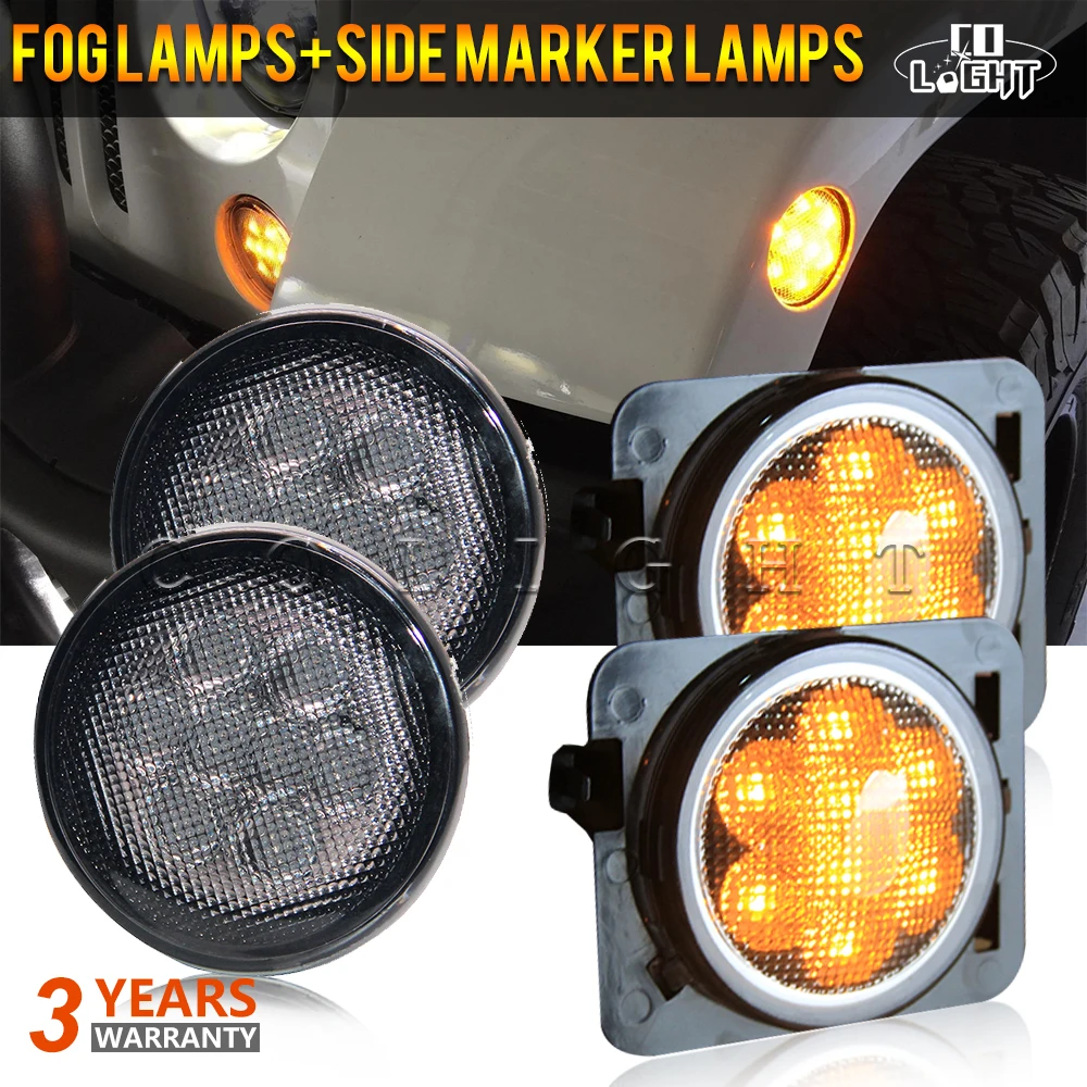

CO LIGHT 4PCS/Lot LEDs Light Amber Front Fender LED Side Light Parking Turn Lamp For 4X4 Off Road 12V 24V