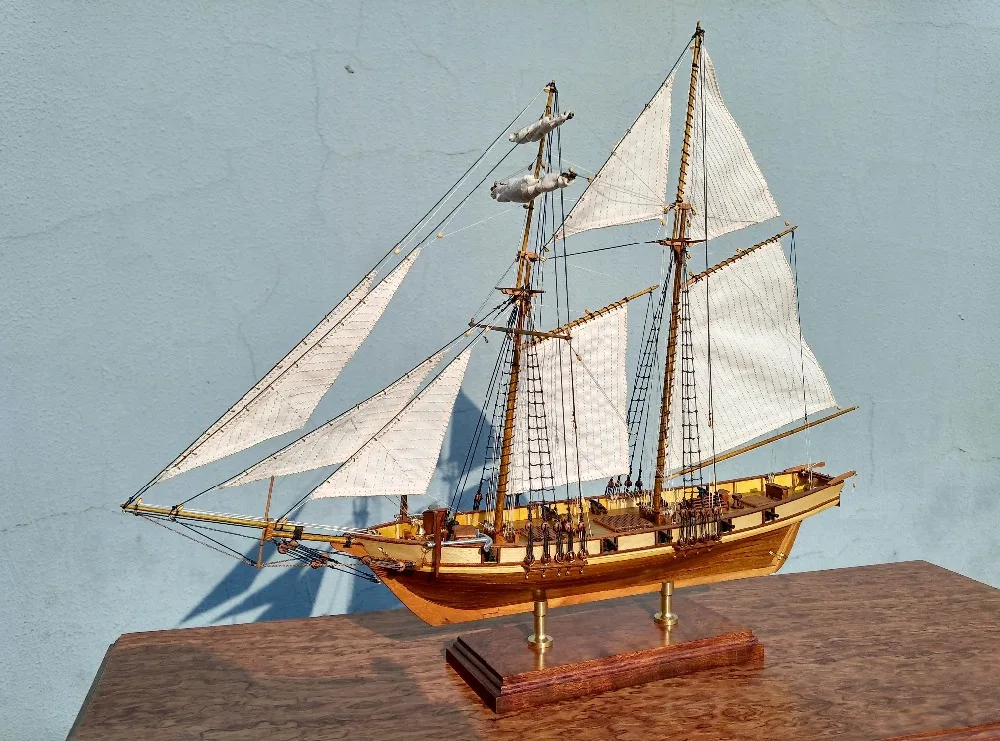 Kits de construcción de barcos antiguos clásicos, velero de madera, decoración para el hogar, 1/96, escala 1847, nueva versión