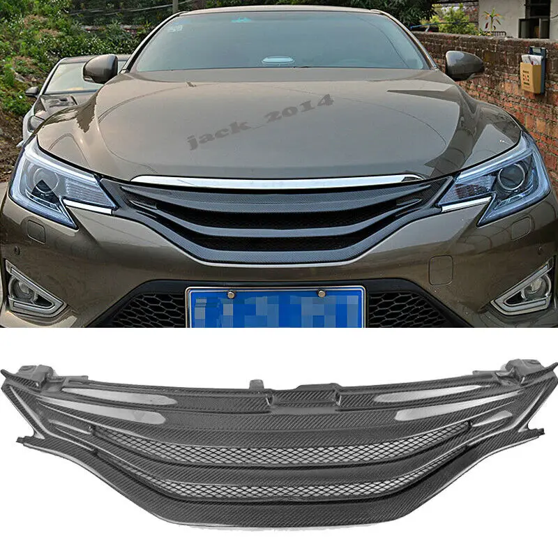 For Toyota Mark X /Reiz 2013-2015 real Carbon Fiber Front Bumper Mesh Grille Grill