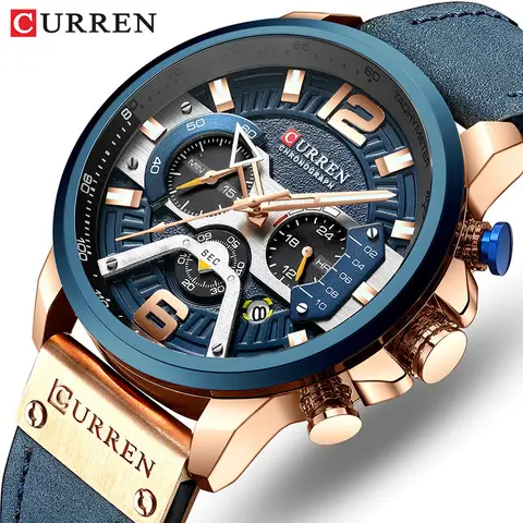 Men's Leather Military Watch Curren