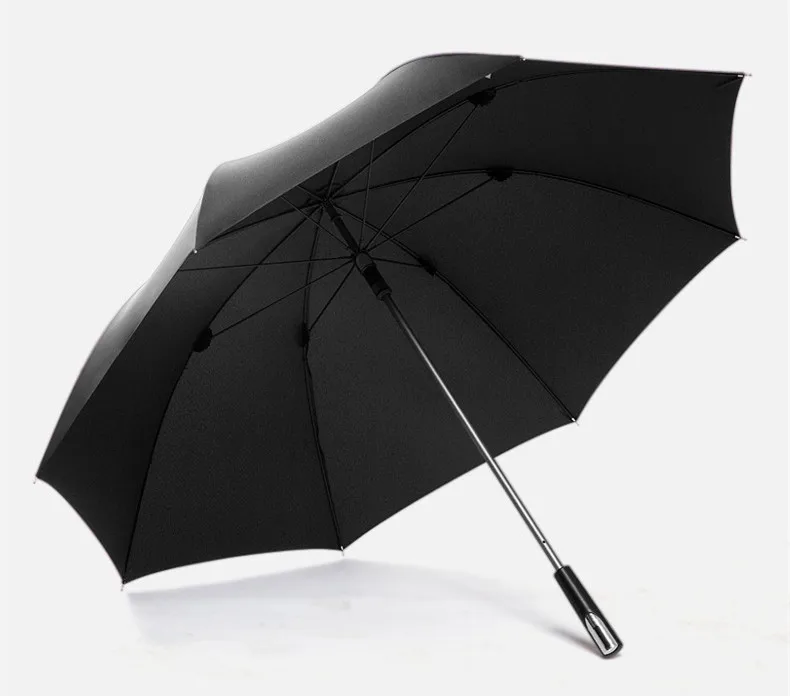 

Hand open anti-thunder fiberglass pure aluminium superlight business windproof umbrella manual solid commercial rubber parasol