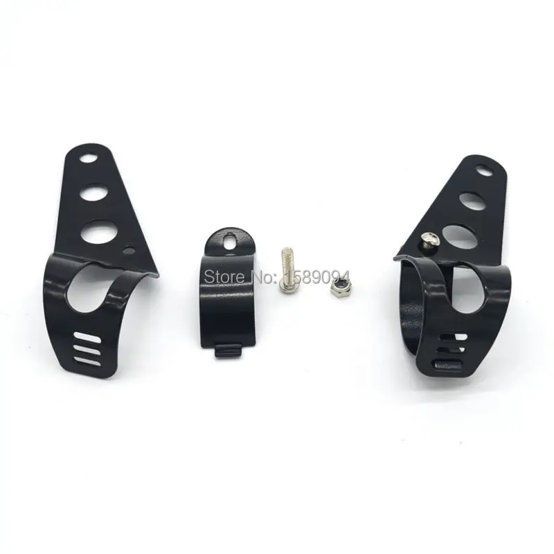 Black Headlight Bracket Adjustable Fork Mount Clamp for Motorcycle Bike Chopper Bobber Cafe Racer With 35~43mm Fork Tubes