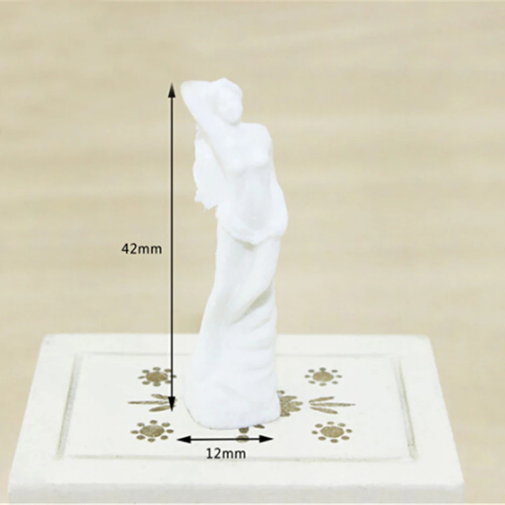 4.2*1.2 Cm 1:12 Mini Resin Goddess Statue/Fair Angels Resin Sculpture,People Ornaments,Vintage Home Decoration Doll Accessories