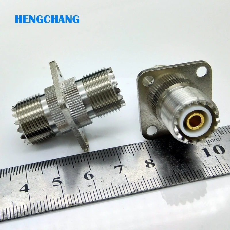 M Type SL16 SO-239 UHF Type Butt joint RF Coaxial Straight Connector Female To Female Adapter With 25mm Flange 1Pcs