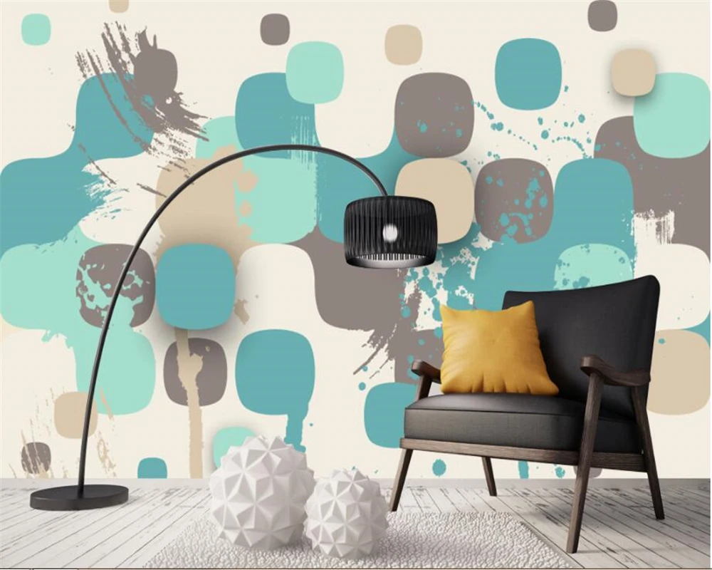 

beibehang Custom mural modern simple abstract graffiti geometric mural background wall 3d wallpaper papel de parede para quarto