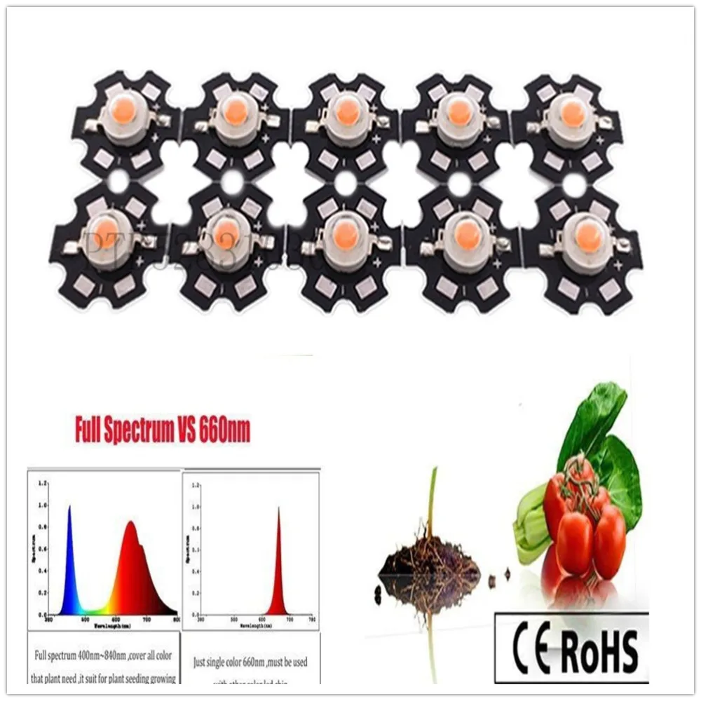 

3w full spectrum led grow chip with PCB star , led grow lights ,broad spectrum 400nm-840nm led diode for indoor plant