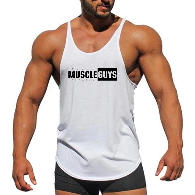 

Muscleguys Fitness apparel bodybuilding stringer tank top mens gyms clothes vest cotton sleeveless shirt regatas masculino