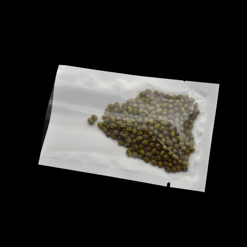 300pcs/lot 6*9cm Small Front Clear / White Plastic Open Top Bag Heat Sealable Translucent Food Grade Plastic Vacuum Poly Bags