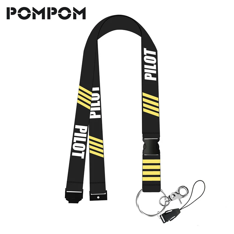 Pompom Thời Trang Phi Công Áo Lót Dây Phím Dây Đeo Cổ Cho Thẻ Huy Hiệu Tập Gym Dây Chuyền Chìa Khóa Vòng Dây Buộc Dây Treo Móc Khóa dây Buộc