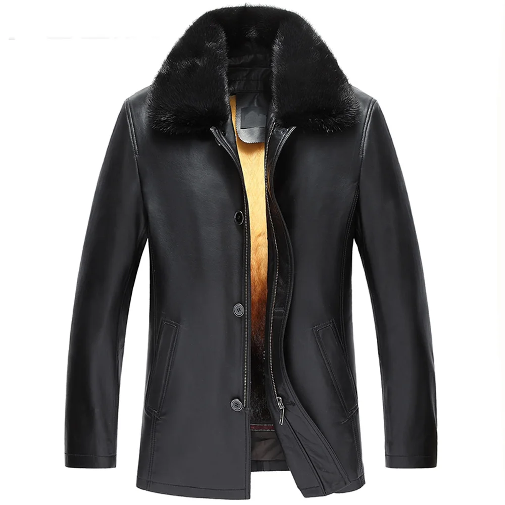 Denny&Dora Luxury Genuine Fur Outerwear For Men Removable Lined Parkas Custom Golden Mink Coat Sheepskin Jacket (Tj09)