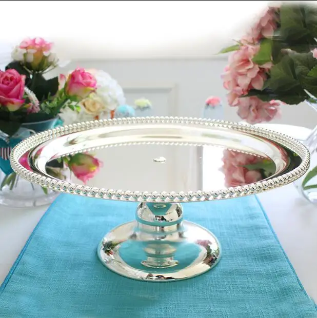 European High-grade Silver-Plated Cake Stand, Dessert Plate, Wedding Decoration, Home Jewelry Storage Tray, DGP057