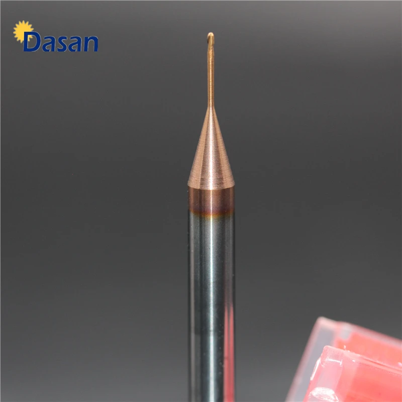 1 PC R0.5/R0.75/R1.5 Deep Groove Bola Liga Fresa Carboneto Sólido Pescoço Longo Fresas CNC ferramenta cortador de Router Bits para Metal