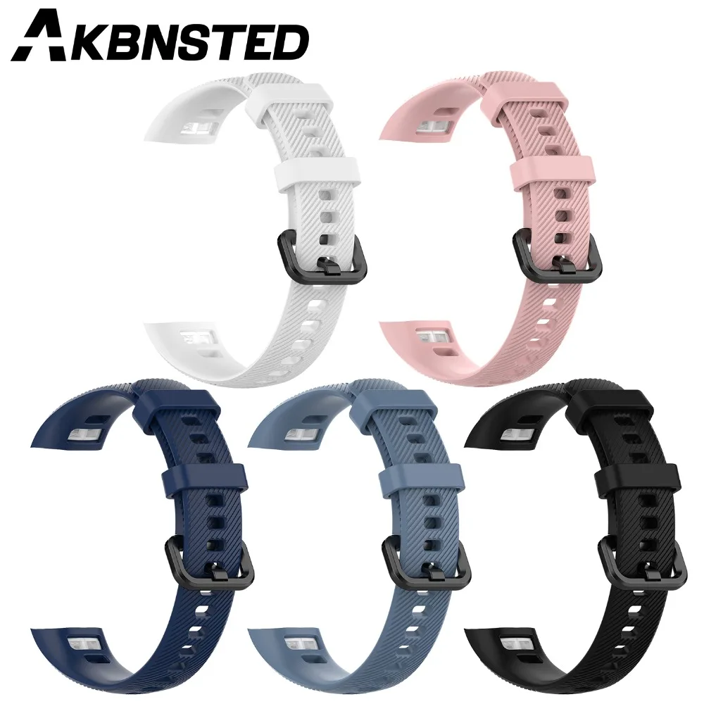 AKBNSTED Silicone Strap For Huawei Honor Band 4 Strap Smart Wristband Fitness Tracker Smart Watch Sport Bracelet Band Strap