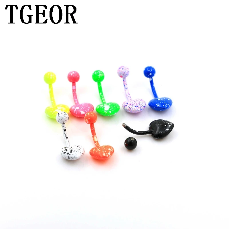 

Hot wholesale new arrival navel piercings 100pcs 14G mixed multi new neon colors piercing belly button ring free shipping