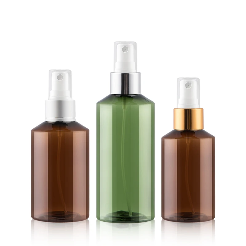 

50ML 100ML 150ML 200ML 500ML 24 pcs/Lot Plastic Mist Bottle PET Green/Brown Spray Bottles For Cosmetic Makeup Bottle