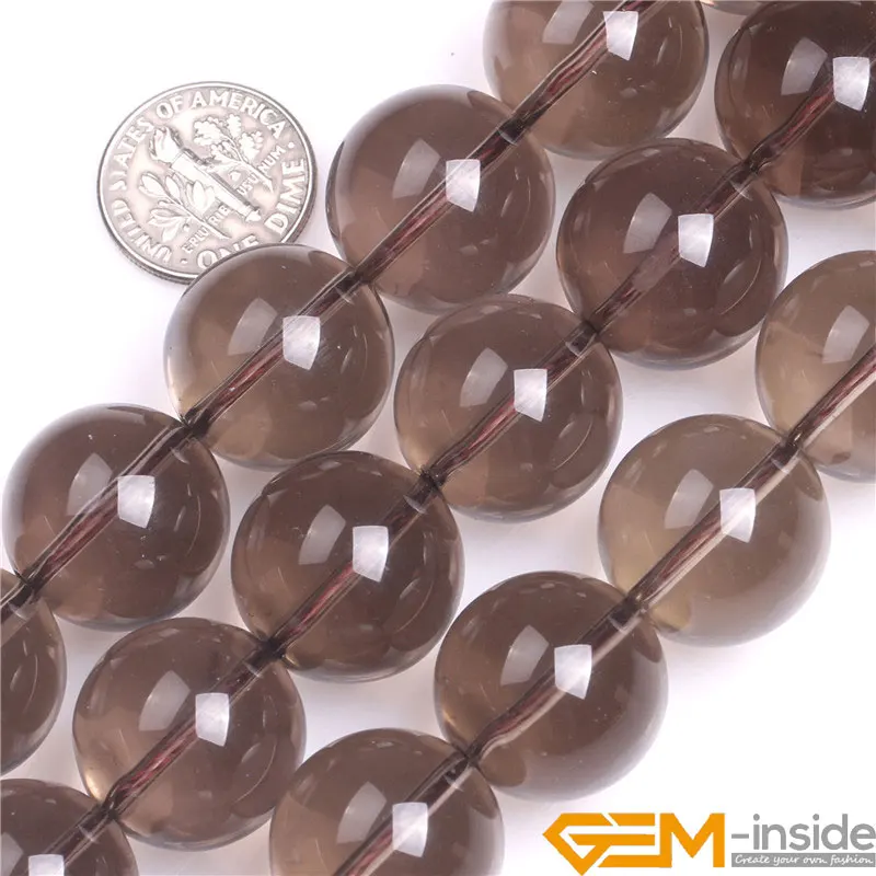 Natural Stone Brown Smoky Quartzs Round Loose Spacer Beads For Jewelry Making Strand 15inches DIY Bracelet Necklace Jewelry