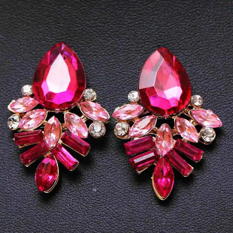 LUBOV Handmade Rhinestone Sweet Stud Crystal 4 Colors Earrings For Woman And Girls Fashion Birthday Gifts Jewelry New 2019