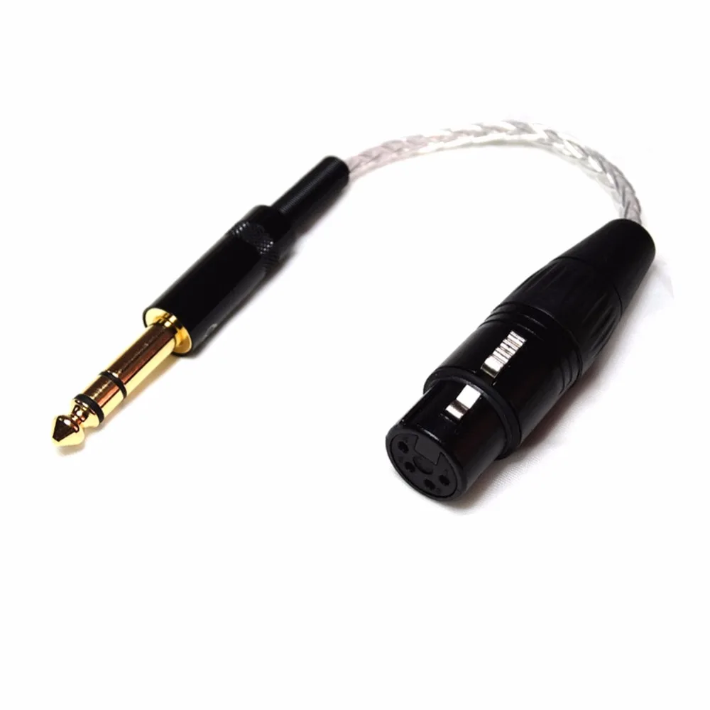 Haldane 6.35 มม.1/4 ชาย 4-Pin XLR หญิง Balanced เชื่อมต่อ TRS อะแดปเตอร์เสียงสายหูฟัง 10 ซม.