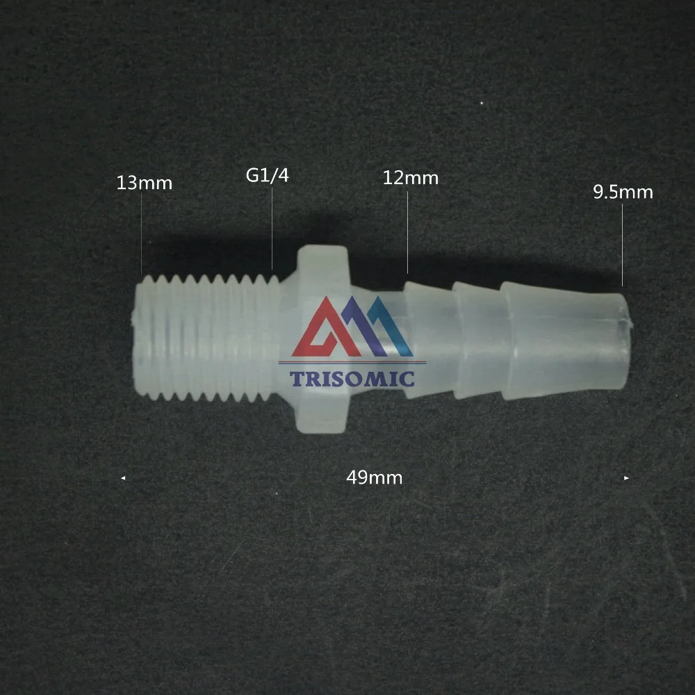 

9,5 мм-G1/4 Прямой соединитель пластиковый фитинг для труб колючий Соединитель с резьбой Материал PP аквариум для рыб