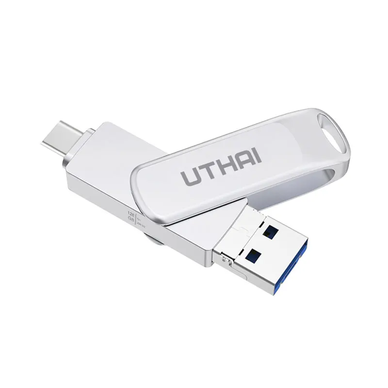 UTHAI-unidad Flash USB 3,0 3 en 1, Microsd tipo C, 128GB, multimetal, 64GB, disco U