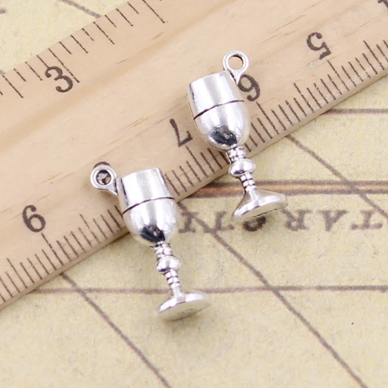20szt Charms kieliszek do wina 20x7x5mm tybetański brąz srebrny kolor zawieszki antyczne tworzenia biżuterii DIY Handmade Craft