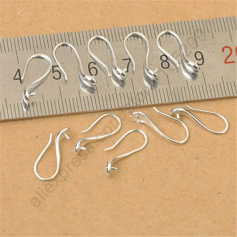 

100X Nice Making 925 Sterling Silver Jewelry Findings Slippy Hook Earring Ear Wires Design Crystal Stones Beads