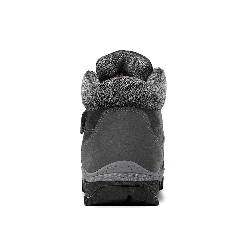 Leather Women Boots Winter with Fur Super Warm Snow Boots Men Winter Work Casual Shoes Sneakers High Top Rubber Ankle Boot