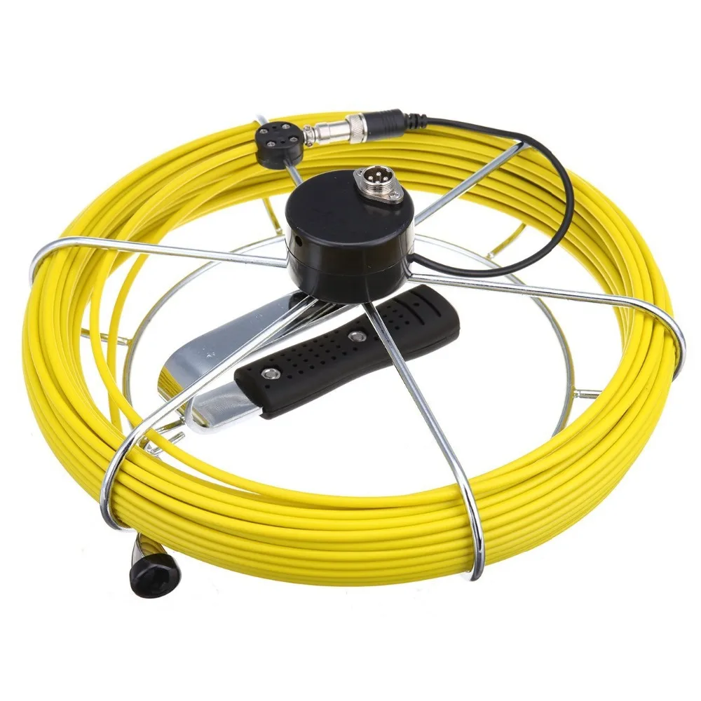 

Sewer Drain Pipe Video Inspection Camera 20m Fiberglass Push Cable Reel With Stainless Steel Wheel Fits TP9000 TP9300