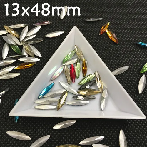 Wholesale 36pcs/lot 13x48mm Navette Pointed Back Glass Crystal Fancy Stones More Colors For Jewelry Making