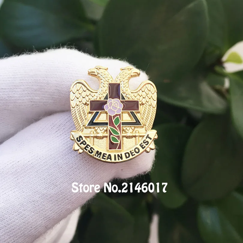 

10pcs 32 Degree Scottish Rite Rose Croix Cross Free Masons Lapel Pin Badge Masonic Masonry Freemason Enamel Brooches and Pins