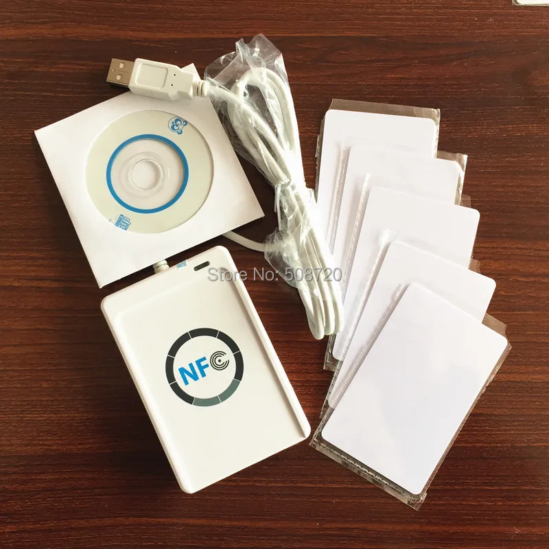 

NFC ACR122U RFID USB Port Contactless Smart Card Reader & Writer + 5 PCS IC Cards + SDK