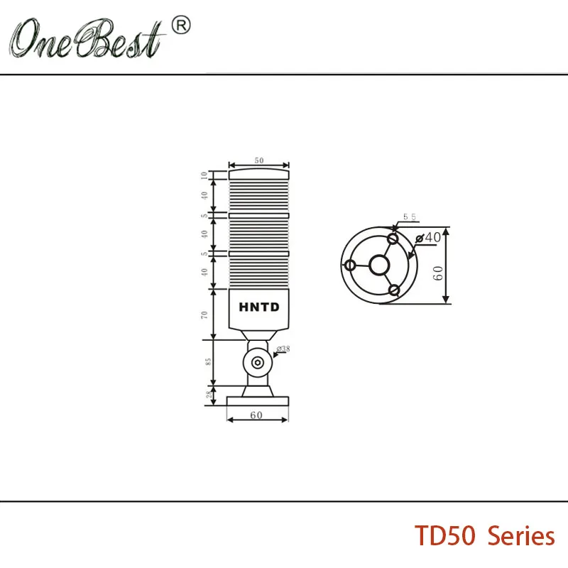 HNTD 24V LED Warning Light Semaphore Indicator Lamp TD50 3 Color Fold Type Buzzer Often Bright CNC Machines Tools Hot Sales