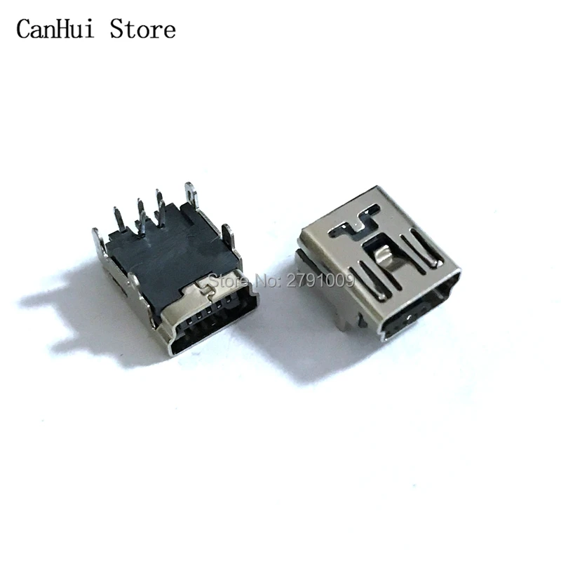 10Pcs Mini usb Connector 90 Degrees 4P Micro USB 5pin B Type Female Connector For Mobile Phone Micro USB Jack Connector 5 pin