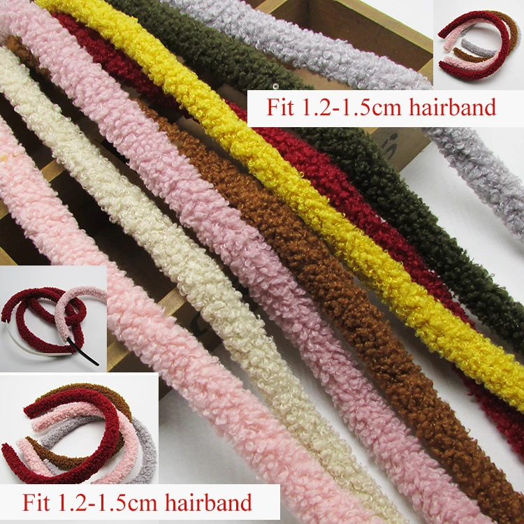 5Meter/lot Plush velvet Headband Cover Padded Appliques DIY handmade Children Hair Accessories