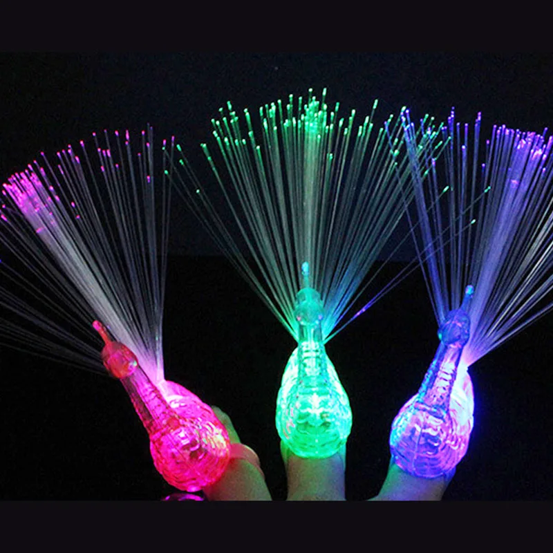 1 Pc Led Pauw Vinger Licht Kleurrijke Ringen Party Lampen Gadgets Kinderen Intelligent Speelgoed Voor Hersenen Gift Gunsten Props