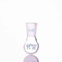 Single standard mouth round-bottomed flask,Capacity 5ml and joint 14/23,Single neck round flask