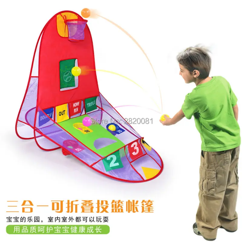 3in1 Shoot basketball play tent portable easy fold shooting tent,children's Ball Scoring compete game lawn beach sport toys gift