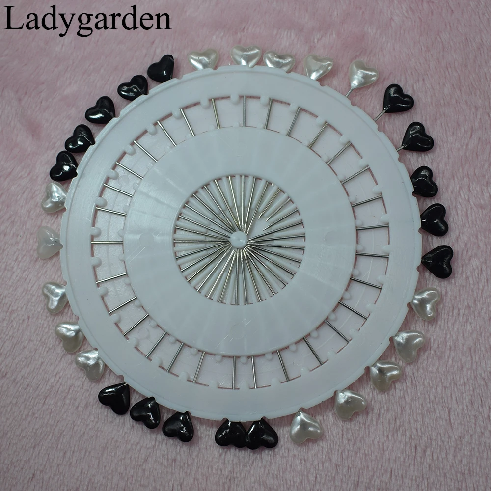 30pcs/set New Heart Round Pearl Headed Pins Quilting Pins Localization Needle Weddings Corsage Dressmaking Sewing Fixed Needle