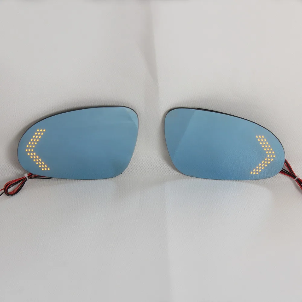 Blue Mirror Rearview Mirror Glass Glare Proof Turn Signal Lamp Heated For Volkswagen Tiguan 2012