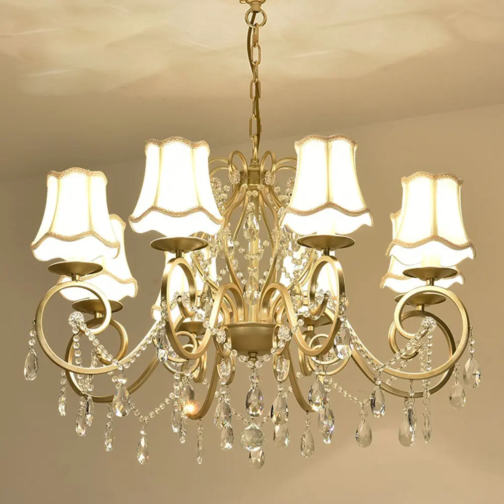 European Crystal Living Room Chandeliers Luxury Romantic Bedroom Chandeliers Lamp Dining Room Restaurant Bedroom Hanging Lights