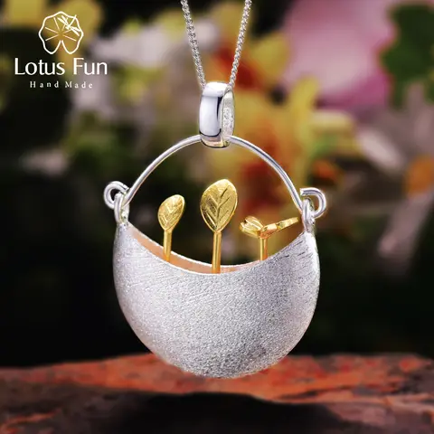 925 Silver Handmade Garden Pendant for Women Lotus Fun