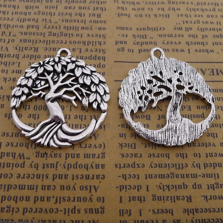 3 Pieces 30*33mm Antique Silver plated Tree of life charms pandent for jewelry making