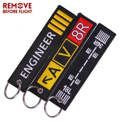 3PCS/LOT Remove Before Flight Embroidery Letter Motorcycles Key Chain and Jacket Engineer Aviation Gifts Tag Luggage chaveiro de