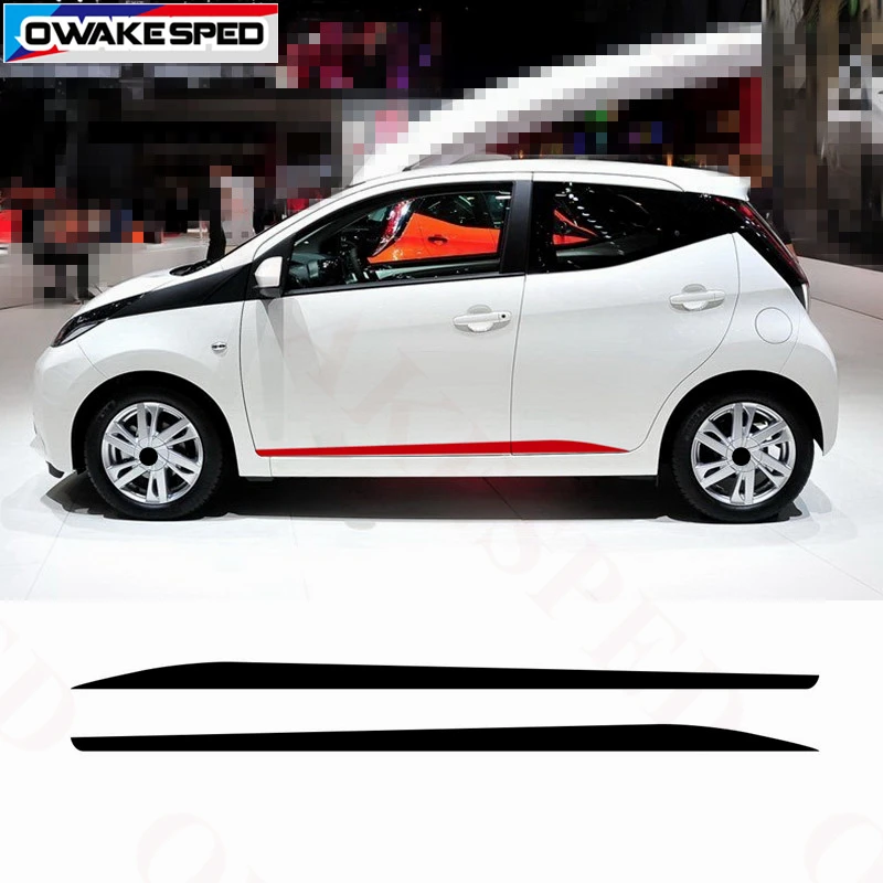 

Sport Door Side Skirt Decals For Toyota AYGO 2014-2018 Racing Styling Car Performance Stripes Vinyl Decal Auto Accessories